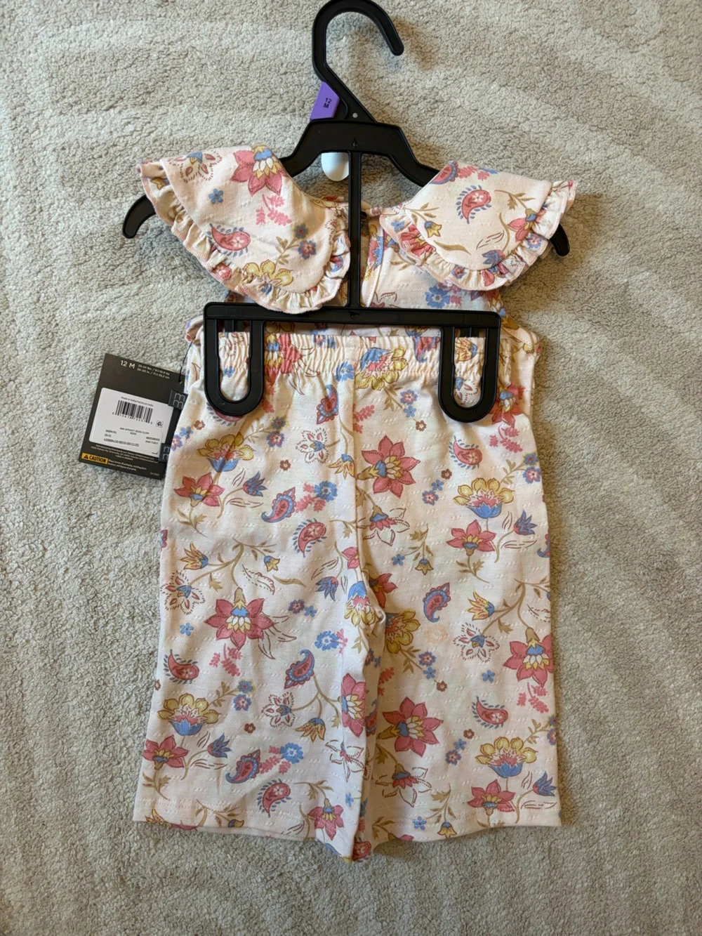Modern Moments by Gerber Toddler Girl Smocked Top and Pant Outfit, 12M, NWT